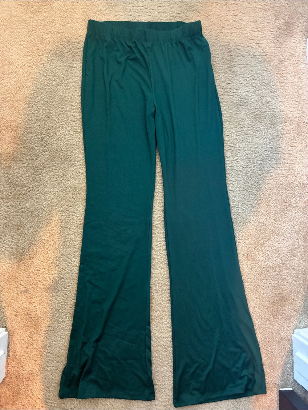 Kids Deep Teal Flared Leggings with Elastic Waistband